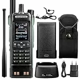 BAOFENG DM-32UV 10W DMR Funkgerät, UHF/VHF/AM/FM Handfunkgerät mit GPS & Digitalem APRS, Tier II Dual Slot, 2' Farbdisplay, 4000 Kanäle, 50K Kontakte, Kofferhalter, Grün