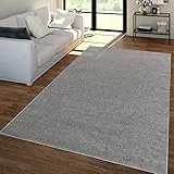 TT Home Wohnzimmer Teppich Kurzflor Unifarbendes Design Modern Und Zeitlos, Farbe:Anthrazit, Größe:140x200 cm