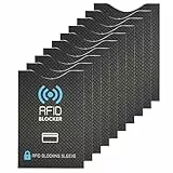 Lrocotanc 10 RFID NFC Blocker Kartenschutzhüllen – Für Kreditkarten, Bankkarten und Ausweise – Schutz vor Datendiebstahl