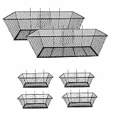 Stecktafelkörbe, Behälter-Set, 6 Stück, 2 Größen, Metall, Stecktafelkörbe, schwarz, Metalldraht, Regale, Haken für die Organisation verschiedener Werkzeuge, Garage, Werkbank, Küche, Büro, Bastelraum