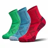 NORDIC Socks Leichte Merinowollsocken zum Wandern für Männer & Frauen, 3er-Pack, Knöchellänge, Unisex, Blasenfrei, Geruchsneutral (DE/NL/SE/PL, Alphanumerisch, L, XXL, Regular, Regular, Bunt)