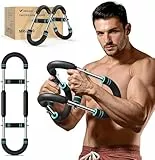MERACH Twister Armtrainer, 27-50 kg Verstellbares Brusttrainingsgerät, Abnehmbarer Armtrainer für Krafttraining, Tragbares Arm-Trainingsgerät, Übungen für Arme, Brust, Schultern und Rücken, Schwarz