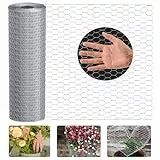 Lienffy Hühnerdraht für Blumenarrangements, Garten Geflügel Netting - 0.3 × 9m feuerverzinkt 1.9cm Loch Größe Hexagonal Draht Gartenzaun für Blumen Handwerk Huhn Coop Barriere Kaninchenkäfig, Silber
