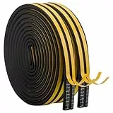 AIDEGER 20m / 66FT Dichtungsband für Türen, Türdichtung Türen Fenster Selbstklebendes Gummi Schaum Siegel Streifen Schalldämmung Weatherstrip Dichtungsband Selbstklebendes(9mm*6mm/20M, Schwarz)