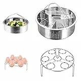 CestMall 3 pcs Stapelbare Edelstahl Dampfgarer Einsatzpfannen Edelstahl Steamer Basket Split Abnehmbare Dampfgitter Steamer Set Dampfkochtopf Peripheres Zubehör Steamer Steamer Rack