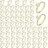 Yolev 72 Stück Fake Gold Ringe Damen Frauen Verstellbare Fake Rings Gefälschte Ringe für Verlobungs Hochzeits Tischdekoration Partygeschenke Junggesellinnenabschied Deko