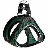 Hunter Hundegeschirr Hilo Comfort, Farbe: dunkelgrün, Easy Step-In Geschirr für kleine bis mittlere Hunde, mit Netzmaterial, reflektierende Elemente, angenehm leicht, modernes Design, Größe: M-L