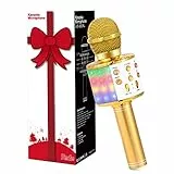 Fede Karaoke Mikrofon, Drahtloses Bluetooth Mikrofon für Kinder, Lustige Geschenke Spielzeug für Teenager Mädchen Jungen, Tragbares KTV Lautsprecher Recorder für Smartphone PC