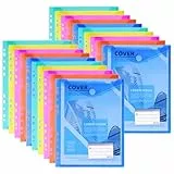 Donken 20 Stück Dokumententasche A4 Abheftbar, Dokumentenmappe A4 Bunte Mappen mit 11 Lochrand Klettverschluss und Etikettentasche, Wasserdicht Sammelmappe hochformat für Dokumente (5 Farben)