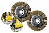 Gloria 2er Set Stahldraht-Fugenbürste | Zubehör MultiBrush WeedBrush-Geräte | Drahtbürste/Messingbürste zur Fugenreinigung | 11 cm Durchmesser | 1,2 cm Breite |Ersatzbürste