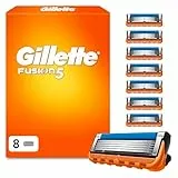 Gillette Fusion 5 Klingen Herren, 8 Original Rasierklingen, Orange - Für Nassrasierer mit Größerem Gleitstreifen für Sanftes Gleiten Und für Eine Gründliche Und Komfortable Rasur