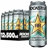 Rockstar Energy Drink Waldmeister Geschmack - Koffeinhaltiges Erfrischungsgetränk für den Energie Kick, EINWEG (12 x 500ml) (Verpackungsdesign kann abweichen)
