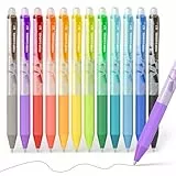 Four Candies 0,7 mm radierbare Gelstifte, lassen Fehler verschwinden, farbige Stifte, 12 Farben, einziehbare, radierbare Stifte mit feiner Spitze zum Schreiben, Zeichnen, Planen und für Schulbedarf