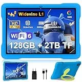 2026 Neueste Tablet 10 Zoll Android mit 5G WiFi 6,20 GB RAM+128GB ROM(TF 2TB), Octa-Core, Widevine L1, Pädagogische IWawa App, 6000mAh, Bluetooth 5.0, 1280 * 800, GMS, GPS, Tablet mit Eva Case - Blue