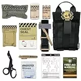 RHINO RESCUE IFAK Trauma Kit Schwarz, Molle Notfall Erste Hilfe, EMT Tactical Pouch Military Combat Camping Survival Wandern Everyday Carry Blutungskontrolle (Schwarz)