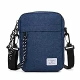 Handy Umhängetasche Herren Blau, Herrentasche zum Umhängen Klein, Handy Schultertasche Holster Satchel Seitentasche Handtasche Geldbörse Umhängetaschen Handytasche mit Schulterriemen Handy Brieftasche