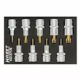 Hazet Schraubendreher-Steckschlüsseleinsatz-Satz TORX, Vierkant 12,5 mm 1/2 Zoll, Anzahl Werkzeuge: 9, 1 Stück, tin beschichtet, 163-271/9, 17.5 x 3.5 x 11.5 cm