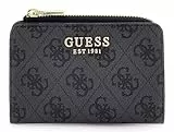 GUESS Geldbörse Laurel II SLG Zip Around Card Case Coal Logo dunkelgrau