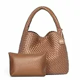 PS PETITE SIMONE Handtasche Damen mit Clutches Mode Shopper Flechtoptik Schultertasche Henkeltasche Geflochtene für Schule Arbeit Reisen Einkaufen Hazel