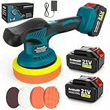 SundpeyPRO Poliermaschine Auto Akku, 21V Akku Poliermaschine mit 2 * 4000mAh Akkus & 8 Variablen Geschwindigkeiten & 6000RPM, Poliermaschine für die Autopflege Polieren Wachsen Entfernen von Kratzern