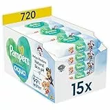 Pampers Harmonie Aqua Baby-Feuchttücher Paw Patrol, 15 Packungen mit 48 Feuchttüchern, 720 Baby-Feuchttücher helfen, den natürlichen pH-Wert der Haut wiederherzustellen, leichte Lotion mit 99% Wasser