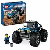 LEGO City Blauer Monstertruck - Offroad Spielzeugauto mit Rennfahrer Minifigur - Monster Truck Rennauto Modellbau für Kinder - Geschenk für Jungs und Mädchen ab 5 Jahren - 60402