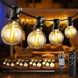 Joomer LED Lichterkette Außen Strom 20M mit 27+1 LED G40 Party Lichterkette Glühbirnen Außen Wetterfest, 3 Modi Warmweiß Outdoor Lichterketten Dimmbar mit Fernbedienung für Garten Hochzeit