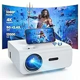 HOPVISION Beamer, Mini Beamer WiFi Bluetooth Full HD 1080P, Beamer 4K Heimkino Unterstützt mit Zoomfunktion, 300'' Display