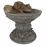 Design Toscano Dekofigur Eichhörnchen auf Sockel, Kunstharz