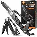 ZOOI Geschenke für Männer, 7 in 1 Karabiner mit Taschenmesser, Männergeschenke, Multifunktionswerkzeug, Camping Gadgets für Männer, Papa Geschenk, Geburtstagsgeschenk für Männer