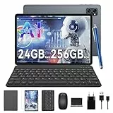 TABWEE Android 15 Tablet mit Tastatur - 24GB RAM+256GB ROM (2TB TF), Octa-Core, Gaming Tablet 10 Zoll, 5000mAh, 8MP+5MP, Gemini AI, Widevine L1, 5G WiFi, GPS, Face ID (2J Garantie)
