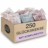 FOOD crew 250x Glückskekse Komplimente - Glückskekse als kleine Geschenke Idee für Familie, Freunde, Kollegen - Sprüche auf Deutsch - Made in Germany - kleine Geschenke Kompliment Kekse