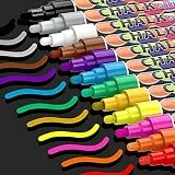 12 Kreidestifte Kreidemarker für Tafel Abwaschbar, 6mm Fensterstifte,Fenstermalstifte Kinder,Fensterfarbe,Neon Kreide Stift,Tafelstifte,Glasstift,Chalk Marker,Flüssigkreide Bunt,Fensterkreide
