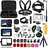 Zubehör Set Kit Bundle für GoPro Hero 13 Black, oGoDeal Wasserdicht Schutzhülle Wasserdicht Gehäuse Schnorcheln Zubehör Fahrradhalterung Selfie-Stange Kopfgurt für GoPro Hero 13
