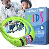 Büchel Fahrradschloss Kinder inkl. Halterung I Farbenfroh und ohne Schlüssel I Zahlenschloss fahrrad, fahrrad zubehör kinder, kinder fahrradschloss fahrradzubehör kinder, Hellgrün