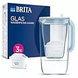 BRITA Glaswasserfilter, Premium-Kanne, hellblau (2,5 l), inkl. 3 x MAXTRA PRO All-in-One-Kartusche, robust und leicht/reduziert Kalk, Chlor, Metalle wie Blei und Kupfer (Verpackung kann variieren)