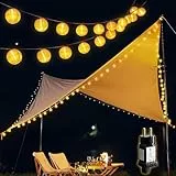 SALCAR 10m LED Lampion Außen, 30er Laternen LED Lichterkette, Wasserdicht Gartenlaterne Deko für Draußen mit 8 Beleuchtungsmodi, 31V Sicherheitsnetzteil - Warmweiß