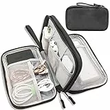 Teskyer Kabeltasche Organizer, Wasserdichte, Urlaub Must Haves, Multifunktional Reise Zubehör, Travel Essentials, für Ladegerät, Powerbank, Schwarz