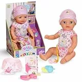 BABY Born Lena (Little Baby Girl) - 36 cm große Babypuppe - 7 Funktionen inkl. Accessoires & Strampler - Funktioniert komplett ohne Batterien - Geeignet für Kleinkinder ab 1 Jahr