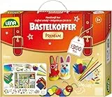 Lena 42663 Premium XXL Bastelkoffer mit 1300 Teile, Material zum Basteln, mit Moosgummi, Buntpapier, Perlen, Blumen, Pompon, Bänder, Knöpfe, Kulleraugen und vielem mehr, für Kinder ab 5 Jahre, Mittel
