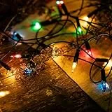 hellum Lichterkette innen strombetrieben, mini Lichterkette 20er Birnen bunte Lichter, beleuchtete 2,85m, Kabel grün 20 Lichter mit Stecker für Weihnachten