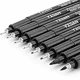 YISAN Fineliner Schwarz Stifte,8 Zeichenstifte Kunststifte Set,Tuschestift,Pigment Liner Set,70313