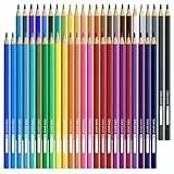 WISYOK Buntstifte Set 48 Farben, Sechseckige Farbstifte, Holzstifte, Colored Pencils im Kartonetui für Schulanfänger