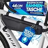 Nextcover® Bikepacking Rahmentasche [46 cm] I Fahrradtasche Rahmen - 100% Wasserdicht Dank AquaShield-TPU I Unterrohrtasche Fahrrad I Bikepacking Taschen für Gravelbike, Rennrad, MTB