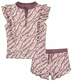 Playshoes Mädchen Zweiteiler Schwimmshirt-Set, Blümchen Lila, 98-104