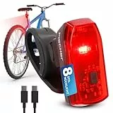 FISCHER Basic Fahrrad Rücklicht - LED Fahrradlicht hinten mit Akku - USB-C Ladung & 8 h Leuchtdauer - Zulassung StVZO