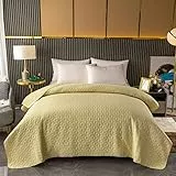 Mixibaby Bettüberwurf Tagesdecke Bettdecke Decke Steppdecke Prägemuster Überwurfdecke leicht, Größe:240 cm x 260 cm, Farbe Bettdecke:Beige D-1