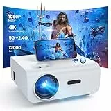 HOPVISION Beamer, Mini Beamer WiFi Bluetooth Full HD 1080P, Beamer 4K Heimkino Unterstützt mit Zoomfunktion, 300'' Display Outdoor Projektor Kompatibel mit Smartphone/HDMI/USB/Laptop/Fire Stick/PS5