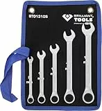 BRILLIANT TOOLS BT013105 Ratschenringschlüssel-Satz, 5-tlg, 8 - 19 mm [Powered by KS TOOLS]