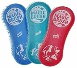 Kerbl Original Magic Brush Bürstensets Pferdebürste Pferdepflege Massagebürste, Jellyfish, 3er Set